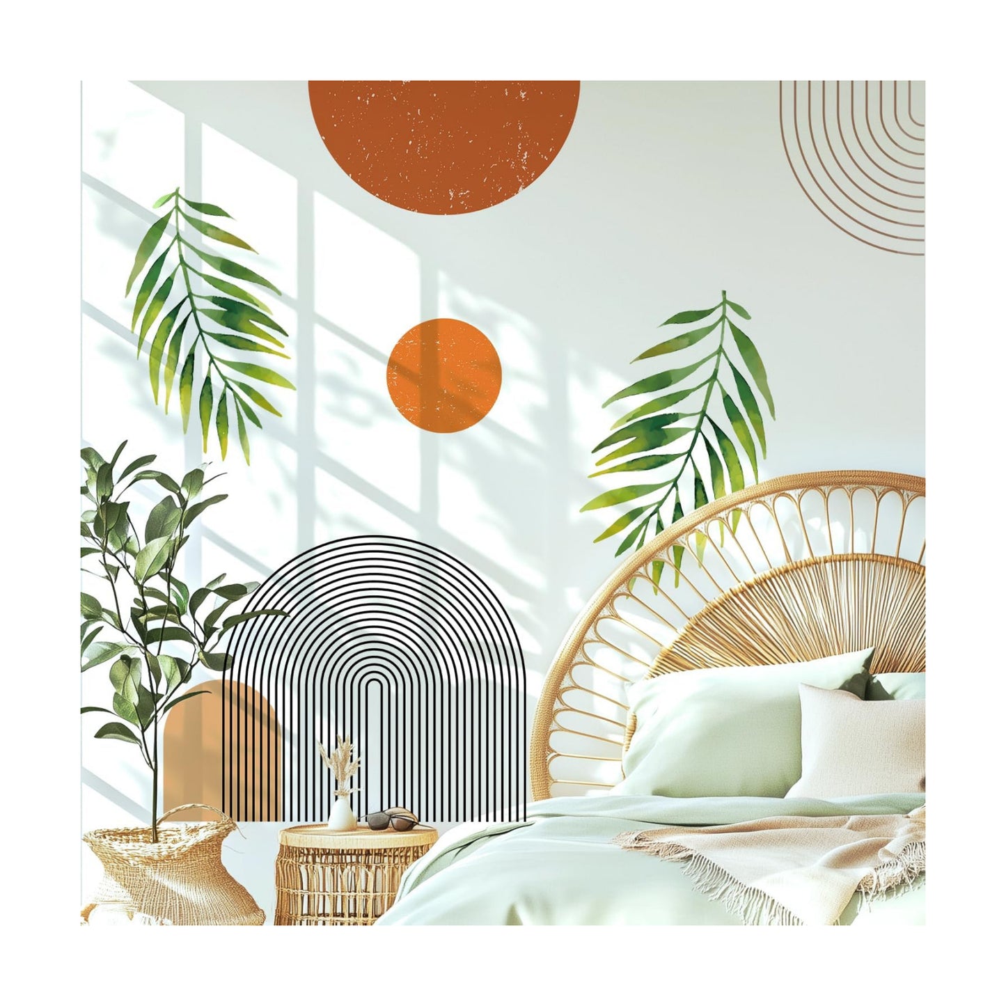 Boho Mid-Century Modern Wall Decals Peel and Stick / Boho / Extra Large