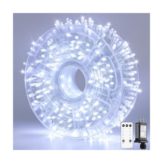 JMEXSUSS 132 ft 400 LED White Christmas Lights Indoor Outdoor