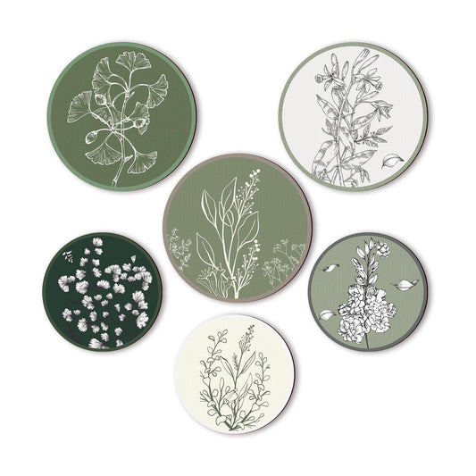 Boho Plant Wall Art Decor Wooden Boho Farmhouse Rustic / Greenery / 8 Inch, 10 Inch / Set of 6