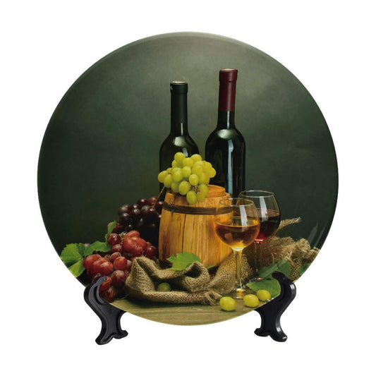 Stand / Decorative Plate Stand / 8 Inch / Red Wine Bottle