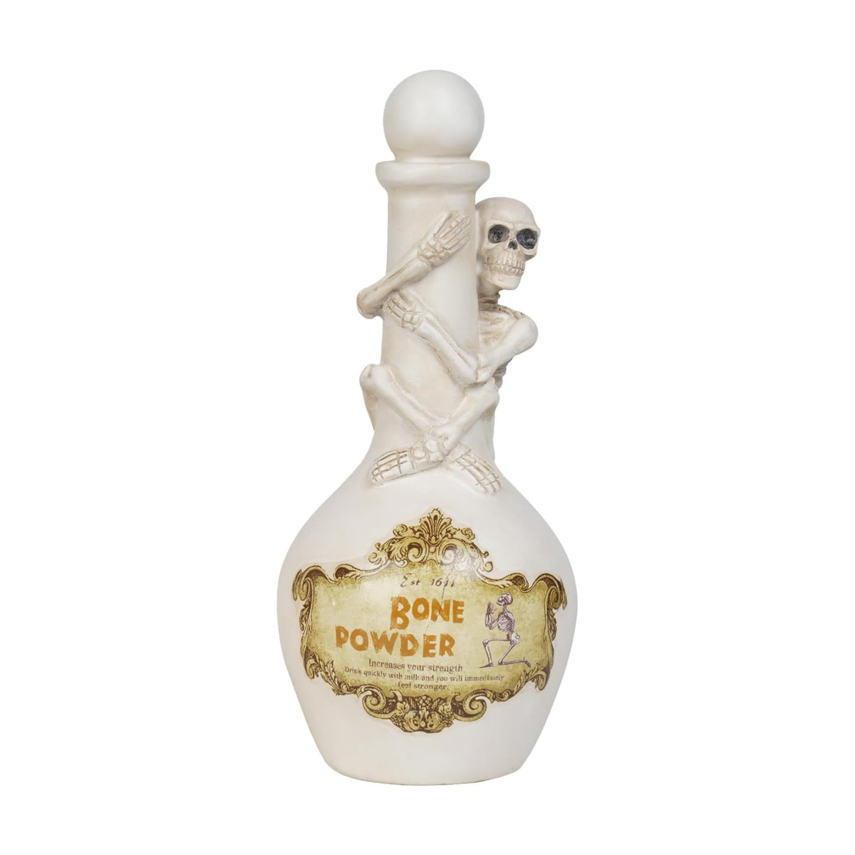 Cynkeyee Halloween Potion Bottles, White Resin Skeleton Décor