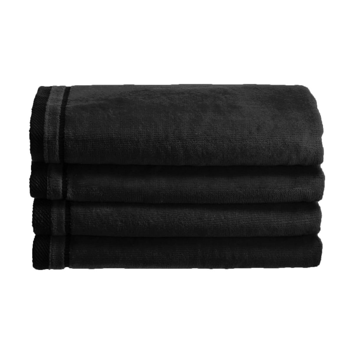 Creative Scents 100% Cotton Velour Fingertip Towels - 4 Pack 11 by 18 Inch – Decorative, Extra Absorbent and Soft Face