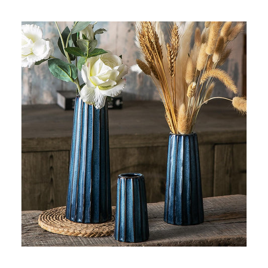 Ceramic Vase / Modern Vases / Blue / Set of 3