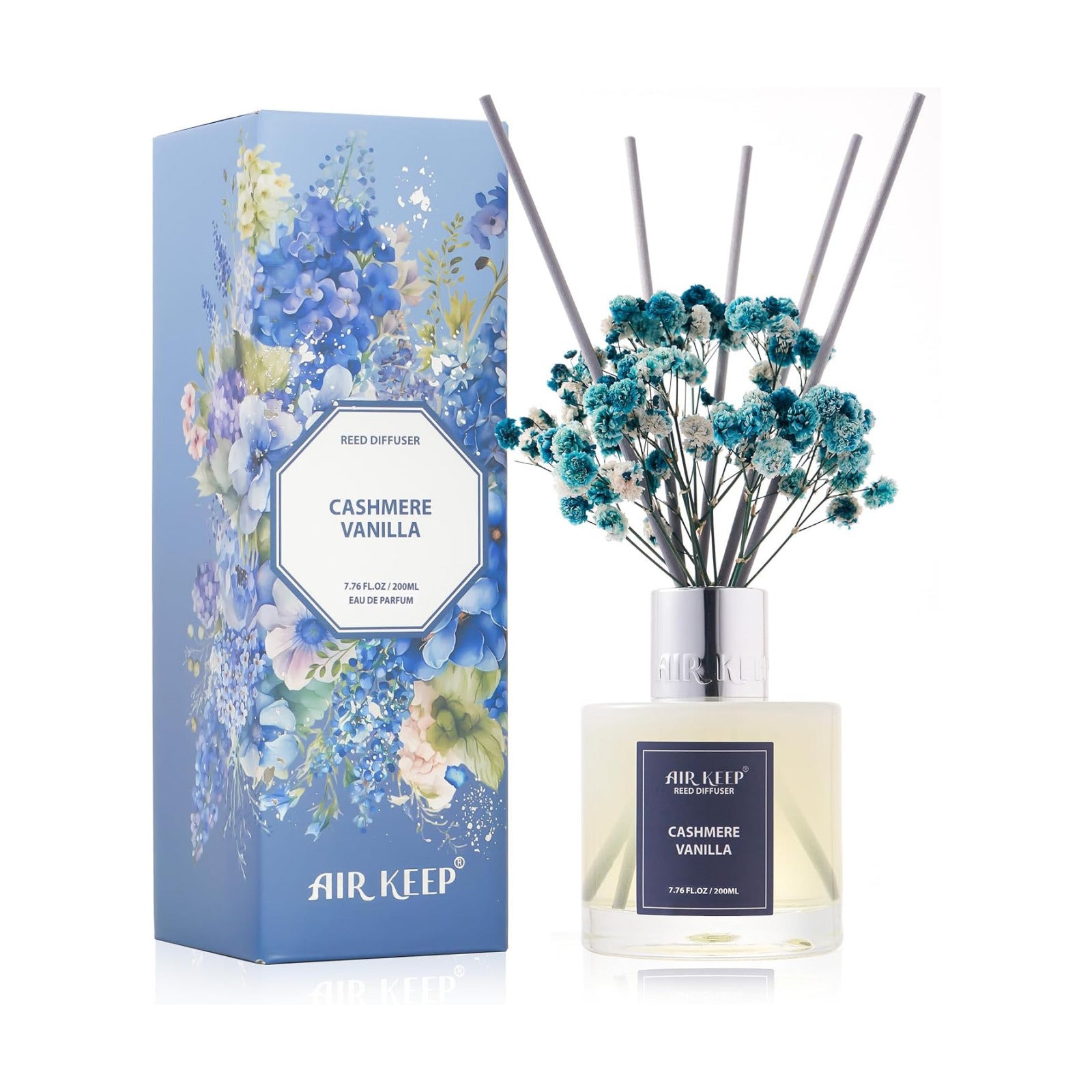 Airkeep Reed Diffuser Set/Cashmere Vanilla/6.76 fl oz(200ml)/1 Pack/Home & Office Decor Aromatherapy Diffuser Oil Gift