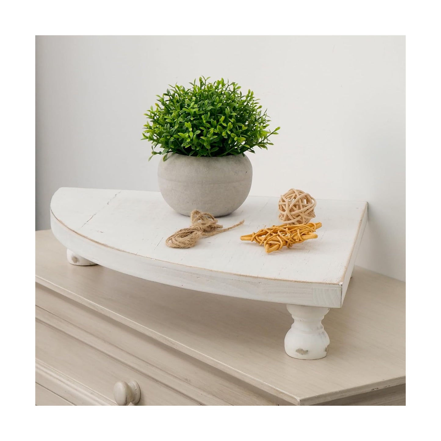 Rustic Pedestal Stand / White