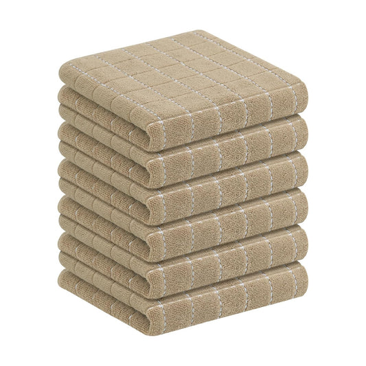 Homaxy 100% Cotton Terry Kitchen Towels, 6 Pack, Tan | Ultra Soft and Absorbent Dish Towels for Kitchen, Suitable for