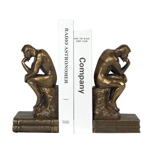 Cool Bookends Decorative Unique Book Ends Book Stopper The Thinker Statue / Gold / Set of 2