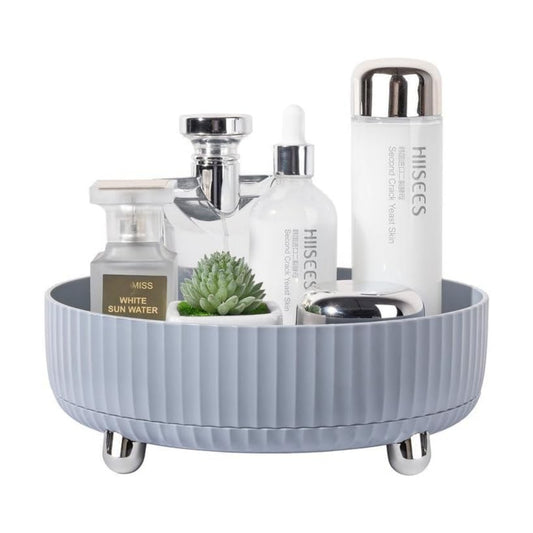 Makeup Perfume Organizer Tray 360 Degree Rotating Lazy Susan Skincare Lotion / Gray / Set of 9