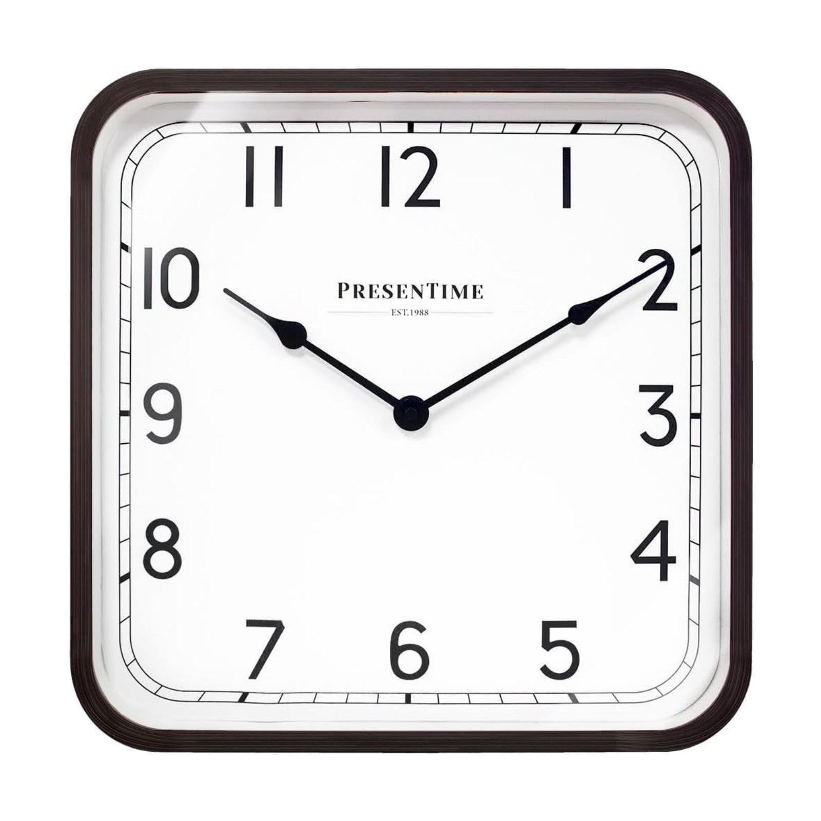 16" Anton Modern Farmhouse Square Clock | Silent No Ticking, Wall Art and Timepiece for Home Decoration/Wall Décor, Oil
