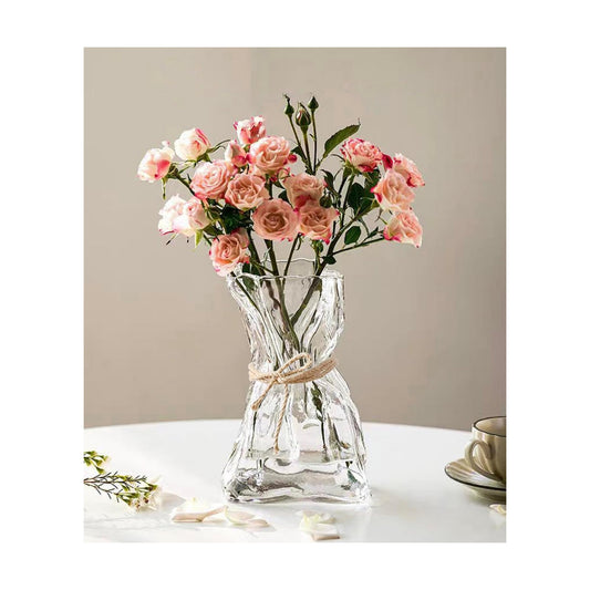 Small Glass Flower Vase / Clear / 6 Inch