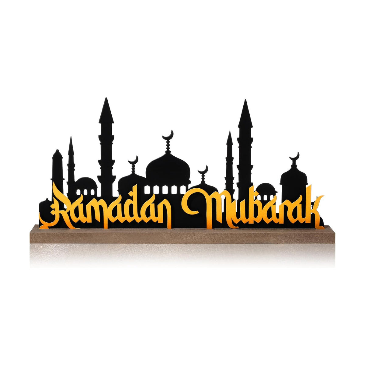 DoubleFill Ramadan Mubarak Decorations for Home Office, Table Metal Sign