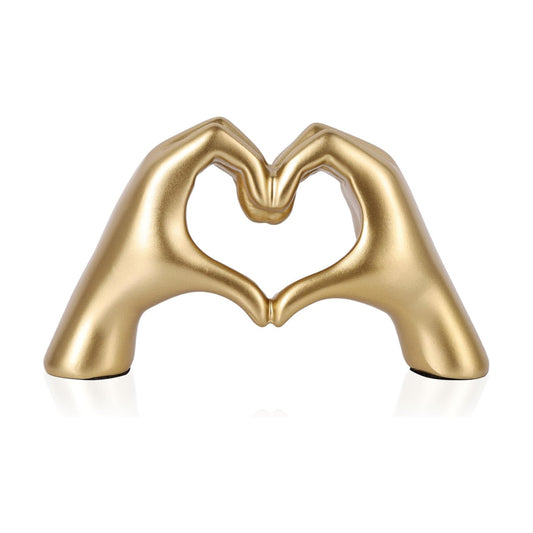 Heart Shaped Hand Statue / Gold