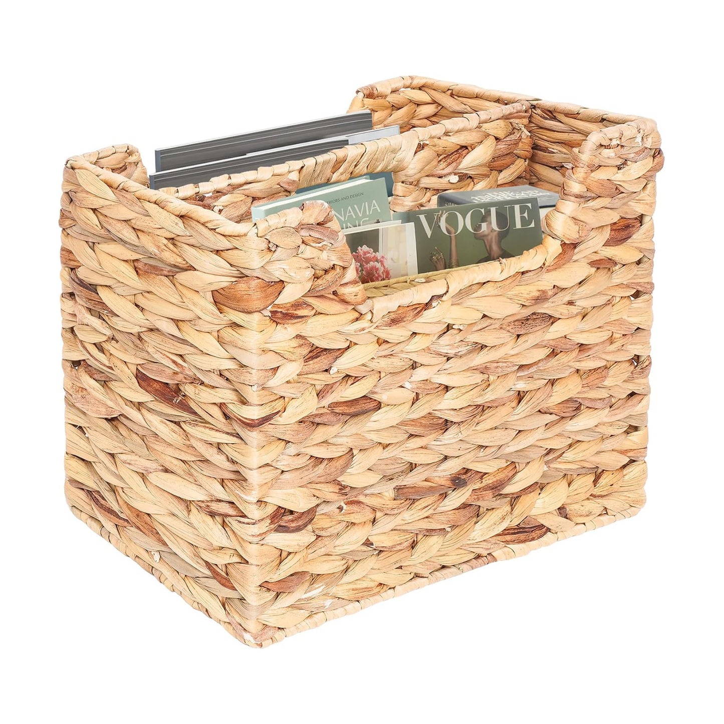 Magazines Holder - Wicker Magazine Rack, Handwoven Magazine Holders for Bathroom, Magazine Organizer for Books