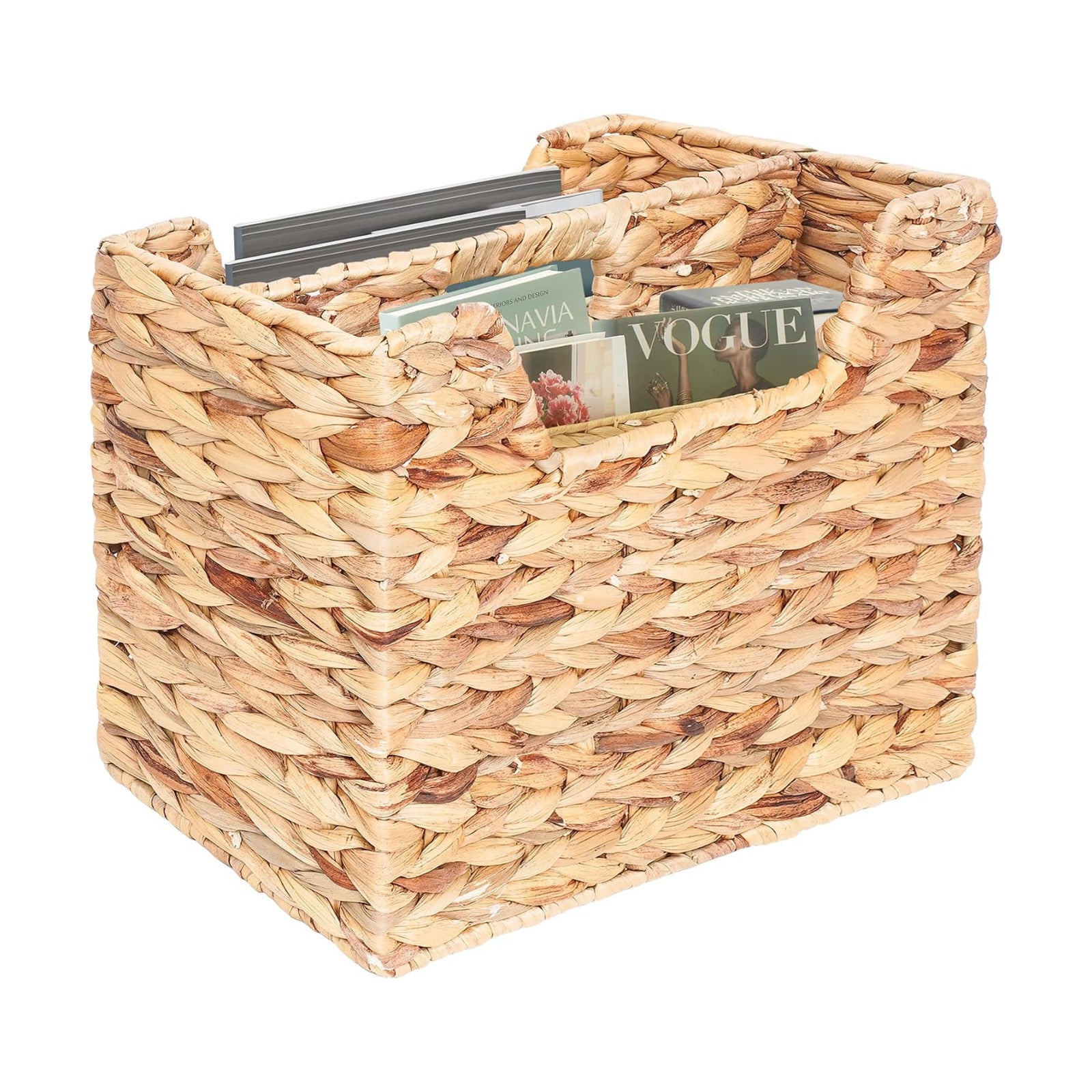 Magazines Holder - Wicker Magazine Rack, Handwoven Magazine Holders for Bathroom, Magazine Organizer for Books