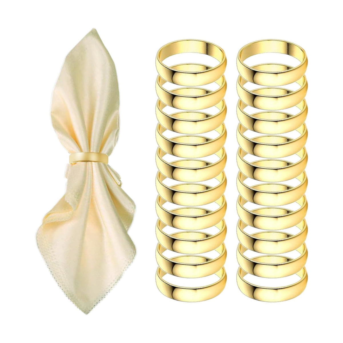 Gold Napkin Rings-20 Pcs Stainless Steel Napkin Rings