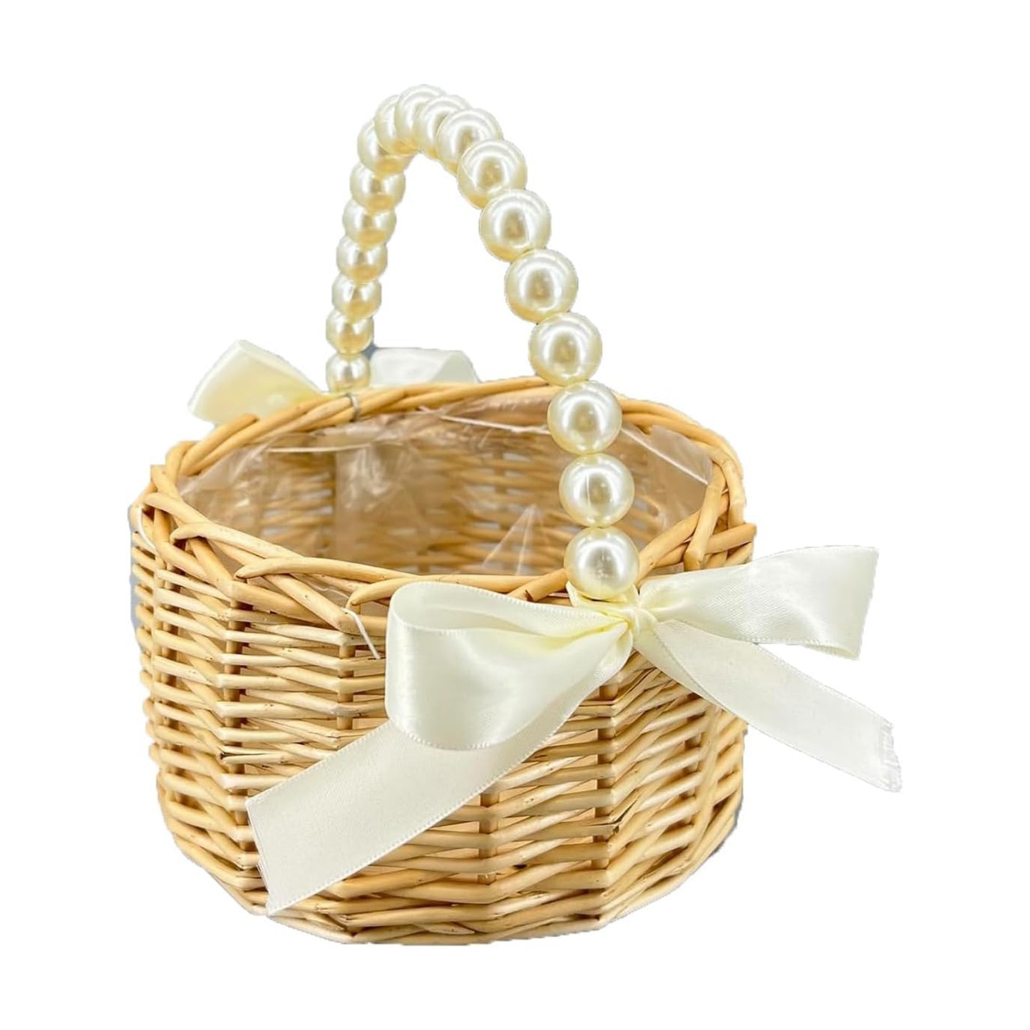 Wicker Rattan Flower Girl Basket / Natural One Piece