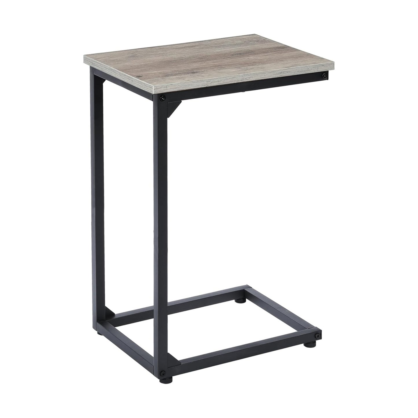 AMHANCIBLE C Shaped End Table, Slide Under Couch Table for Sofa