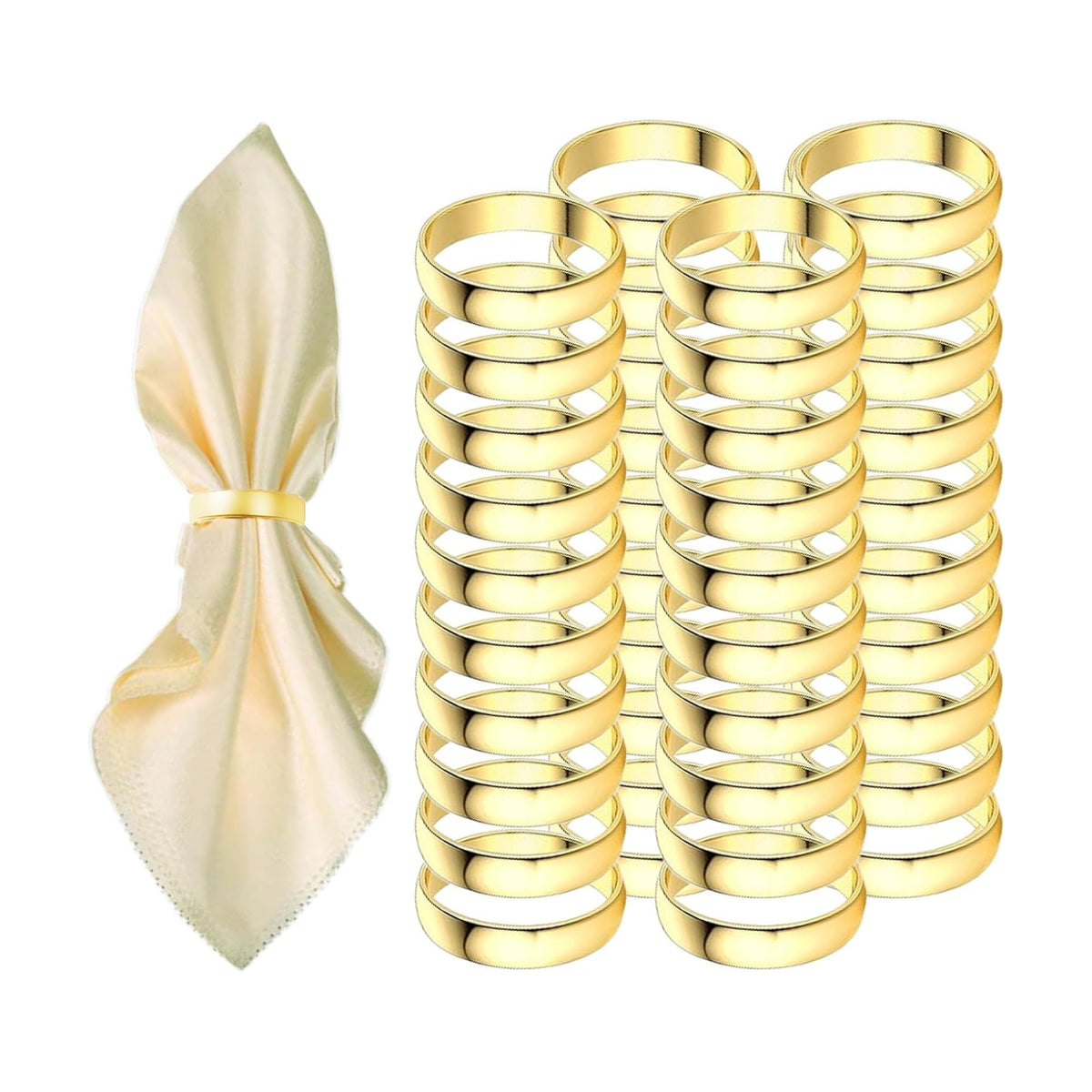Gold Napkin Rings-40 Pcs Stainless Steel Napkin Rings