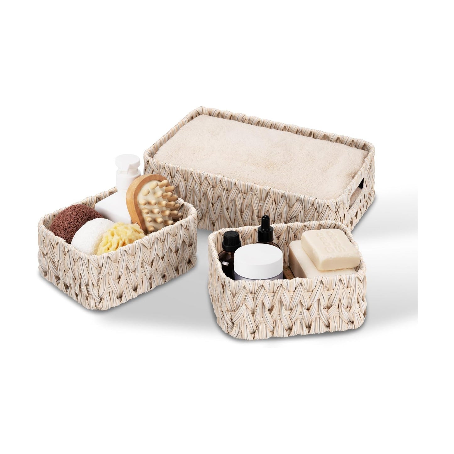Small Woven Baskets / 2 x 7 / Butter Milk