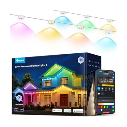 Govee Permanent Outdoor Lights 2, 150ft RGBIC Outdoor Lights with 100 Modes