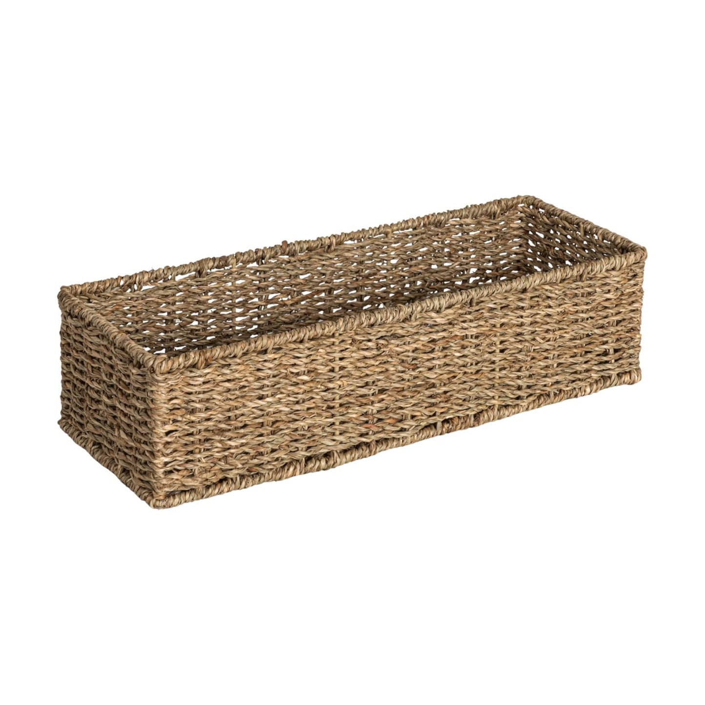Handwoven Seagrass Rectangular Storage Basket / Natural Seagrass