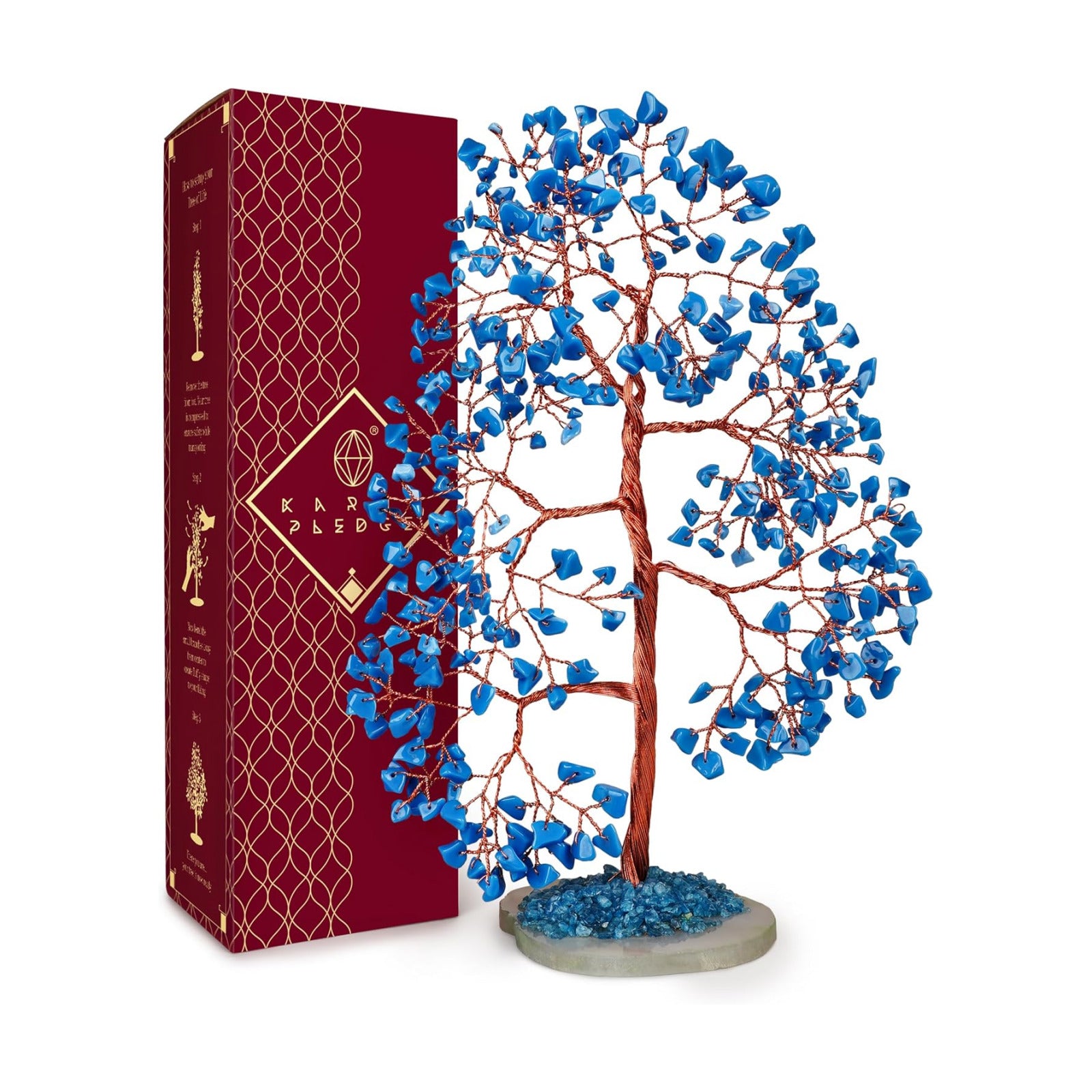 Crystal Tree of Life Birthday Gifts for Women, Men, Frineds, Handmade Turquoise Chakra Healing Tree for Home, Room