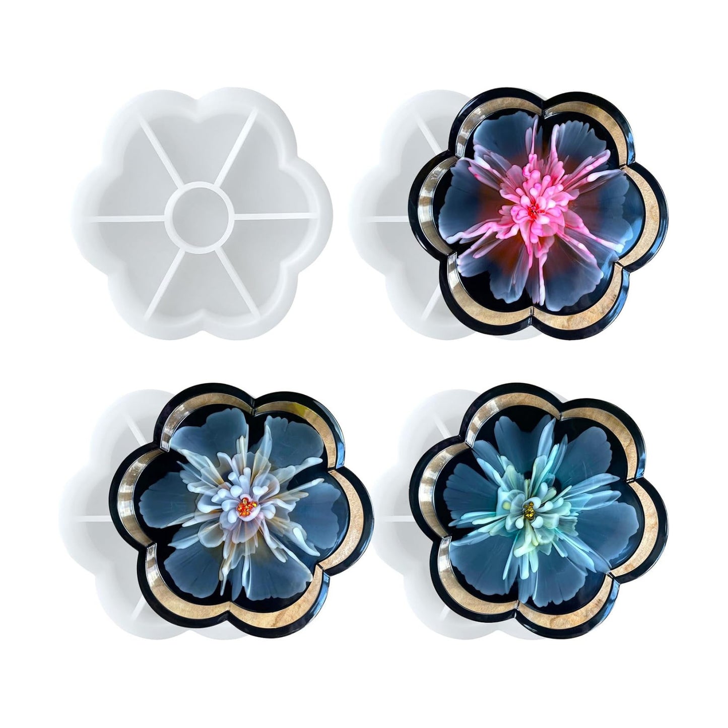 Resin Tray Molds / Flower / Set of 4