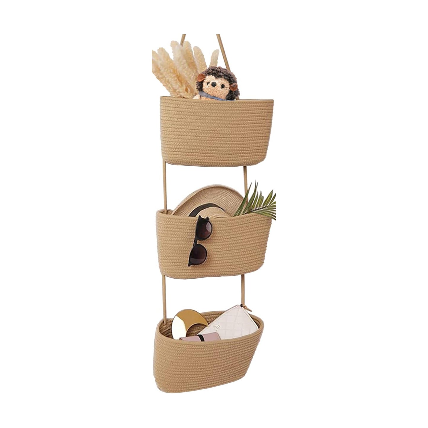 Wall Hanging Cotton Baskets / Brown