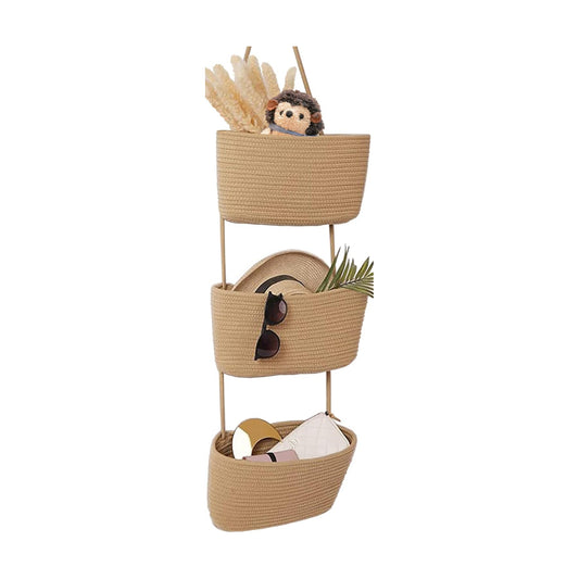 Wall Hanging Cotton Baskets / Brown