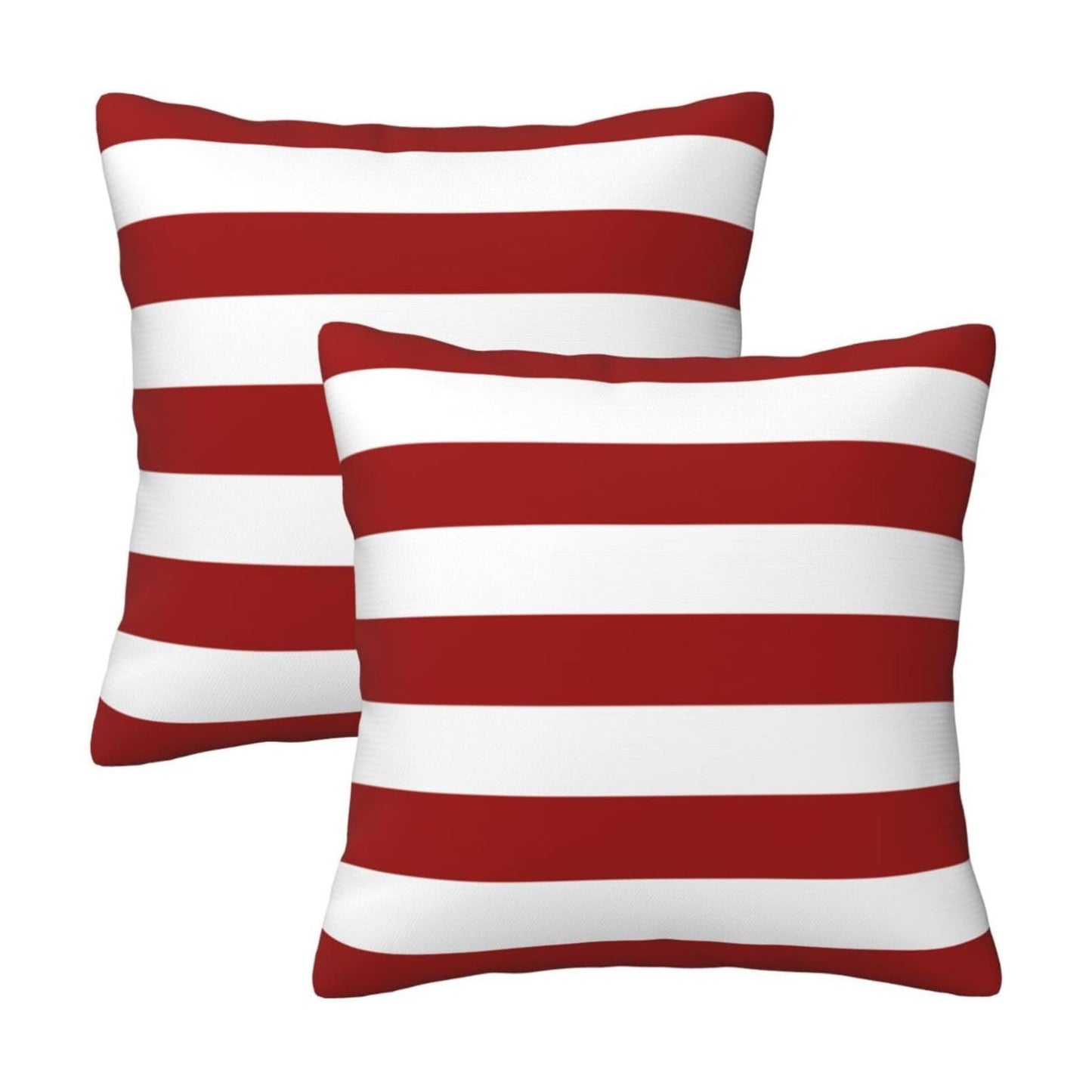 Throw Pillow Cover in Cushion Modern Farmhouse Pillow / Red and White Stripes / 18 x 18 / Set of 2