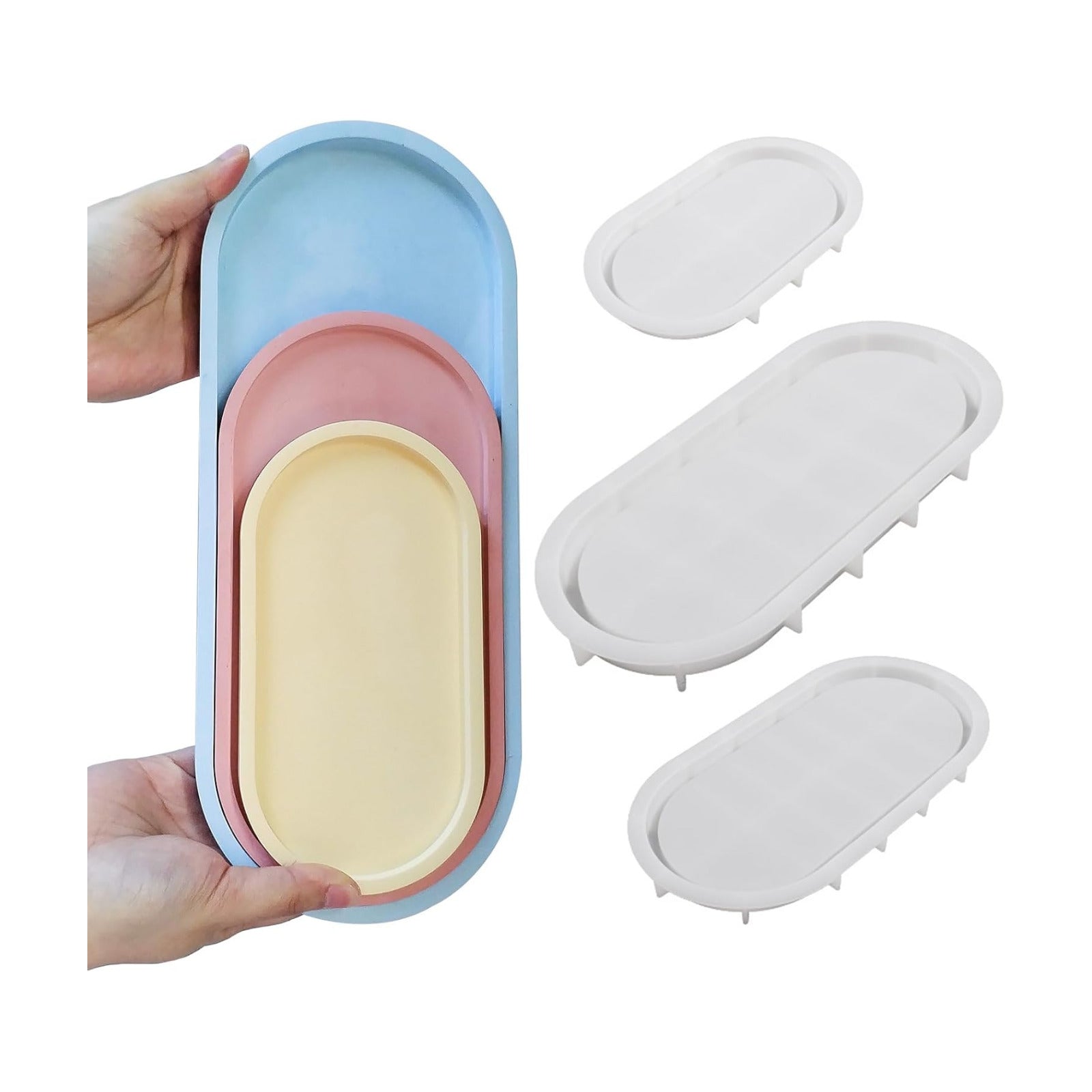Oval Tray Silicone Molds / 3pc Oval Trays / Set of 3