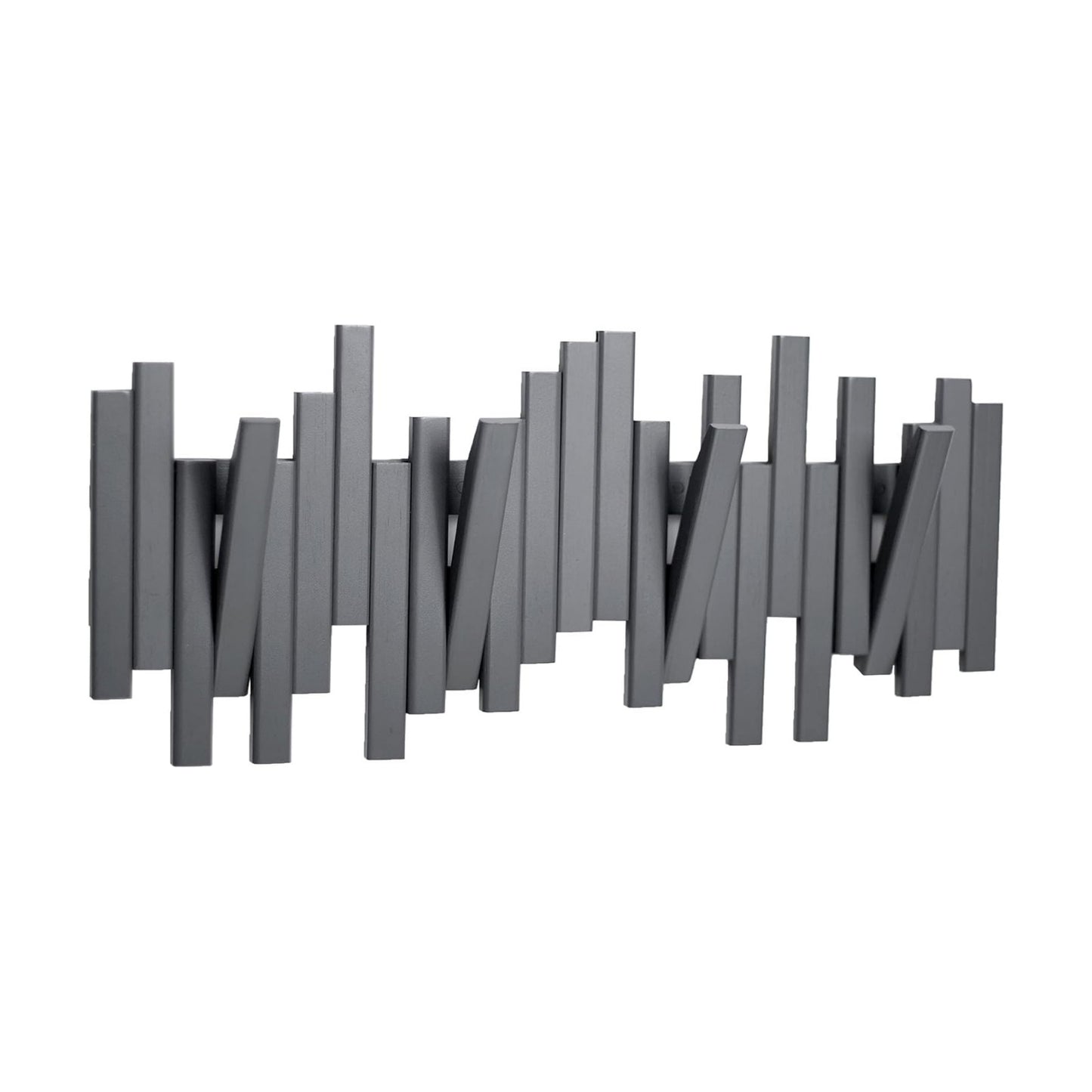 MinBoo Bamboo Multi Hook Coat Rack Modern, Unique, Space-Saving Coat Hanger with 4 Flip-Down Hooks for Hanging Scarves