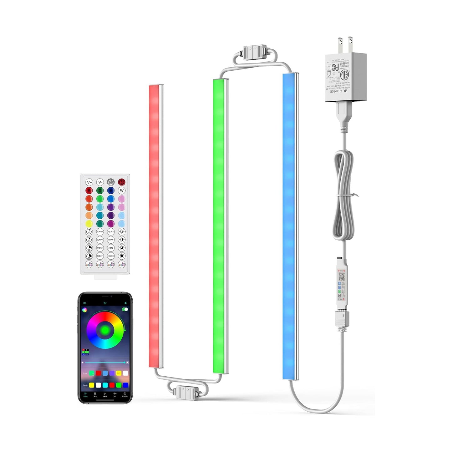 ASOKO 200 Lumens RGB Under Cabinet Light Plug in, 3 Pack