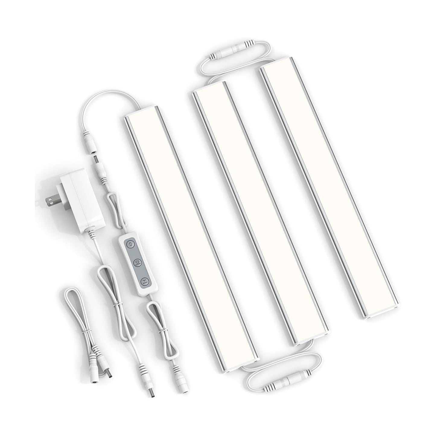 ASOKO Under Cabinet Led Light Plug in, Dimmable Daylight White 4000K, 3 Pack 12 inch Linkable Under Counter Lights