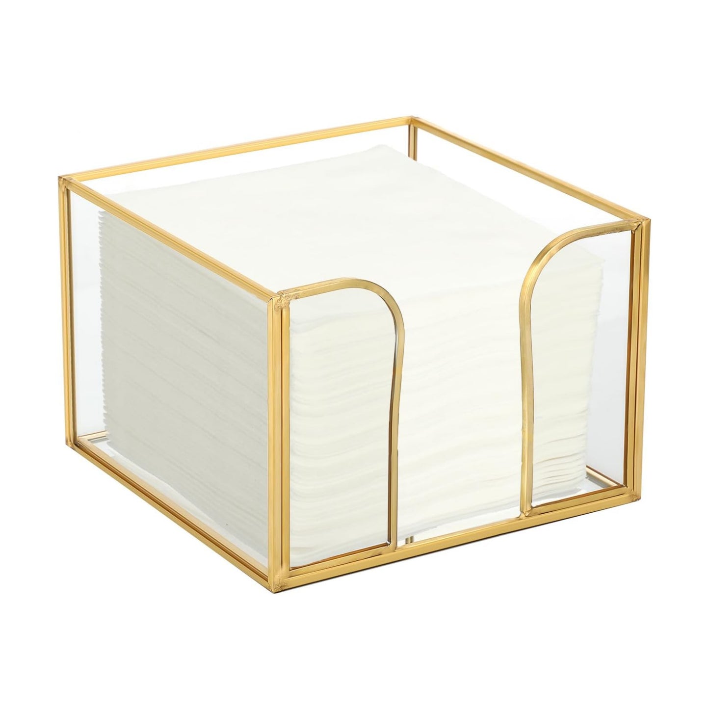 Glass Napkin Holder / Gold
