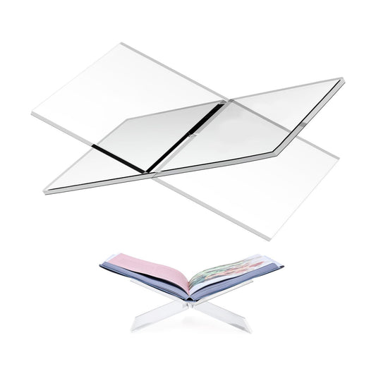 Acrylic Book Stand Holder - Coffee Table Book Stand,Open Cookbook Acrylic Book Display Stand,Magazines Clear
