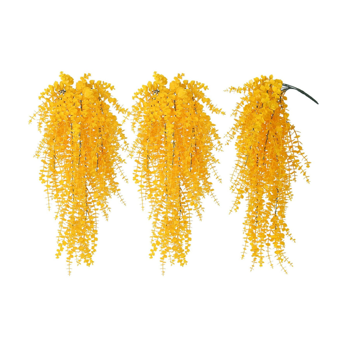 RECUTMS 3Pcs Fake Eucalyptus Vines Hanging Plants Yellow Fall Decor