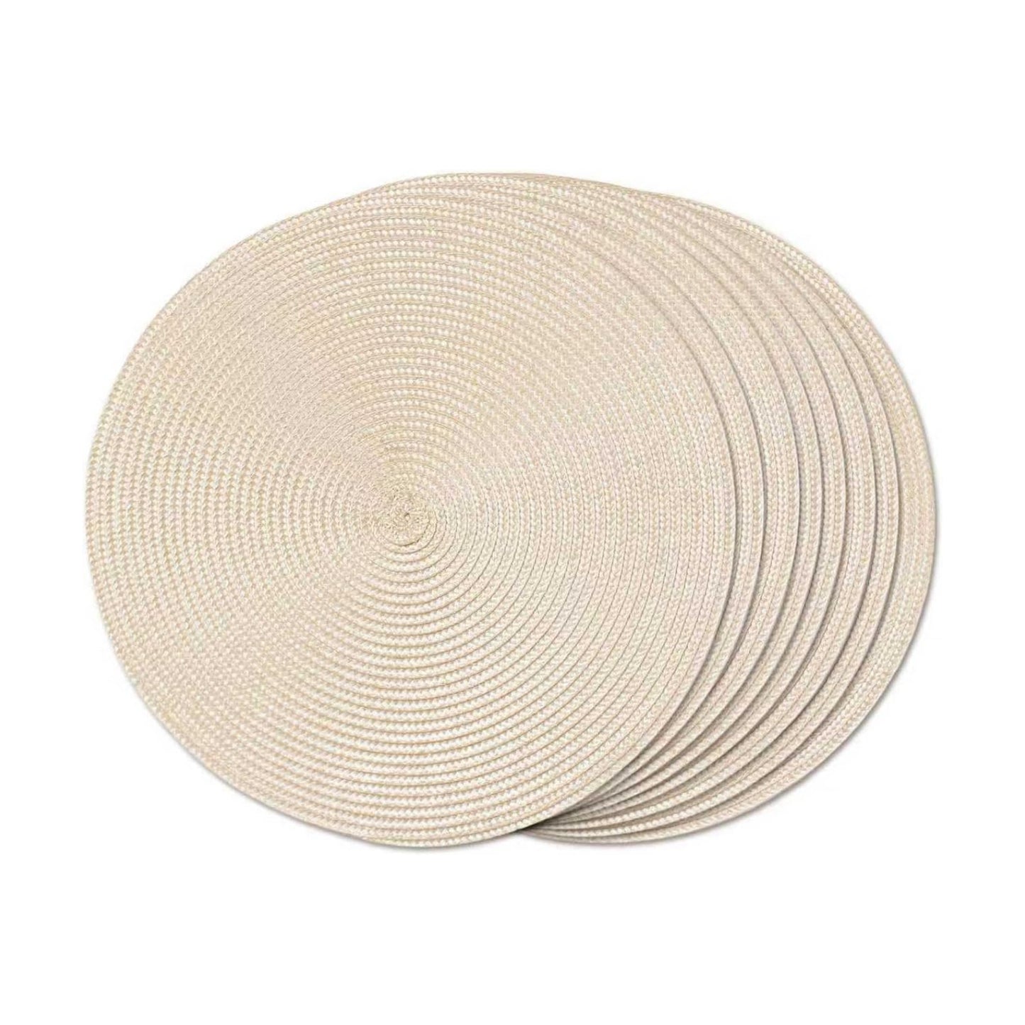 FunWheat Round Braided Placemats Set of 8 Place Mats for Dining Table Woven Washable Non-Slip Table Mats 15