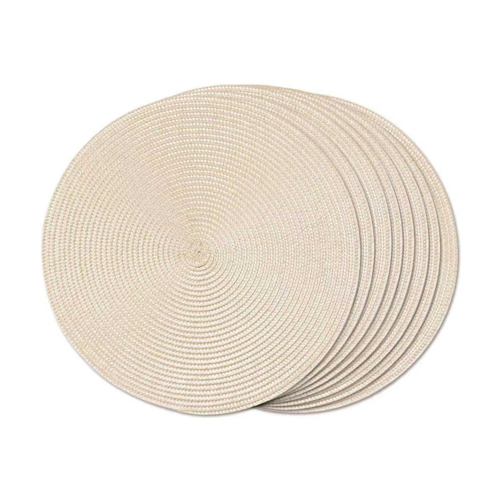 FunWheat Round Braided Placemats Set of 8 Place Mats for Dining Table Woven Washable Non-Slip Table Mats 15