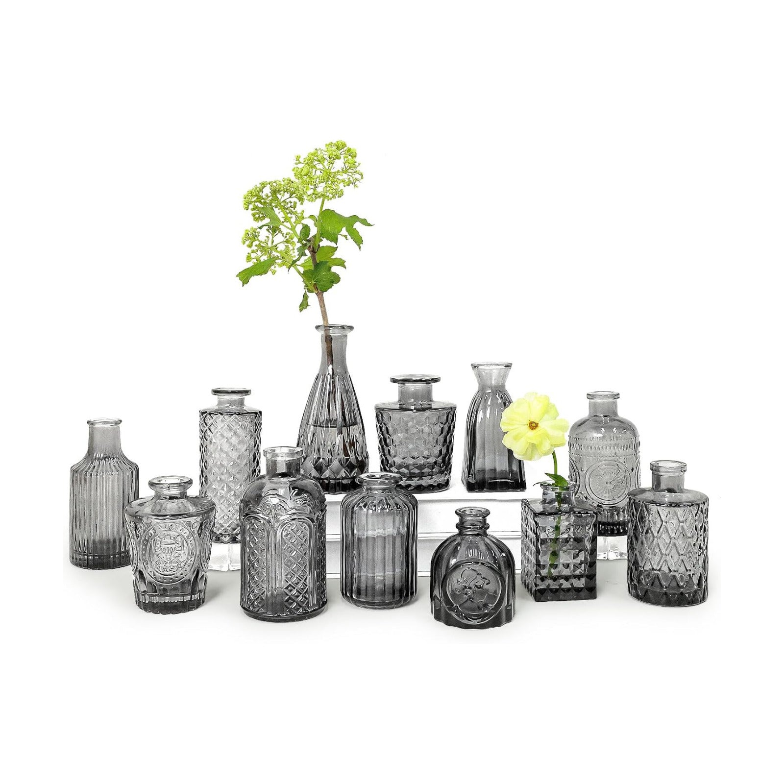 Mini Vintage Vase for Rustic / Black / Set of 12