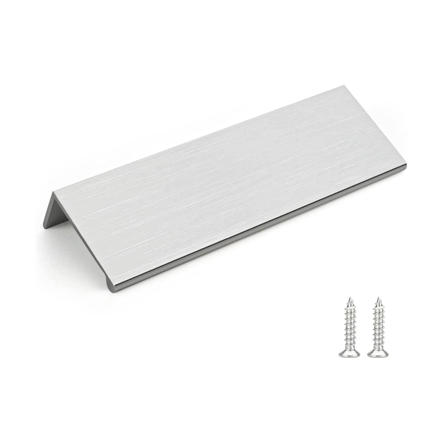 Edge Pulls for Cabinet Kitchen / Hole Center: 3-3/4in / Brushed Nickel / 4 Inch / Set of 24