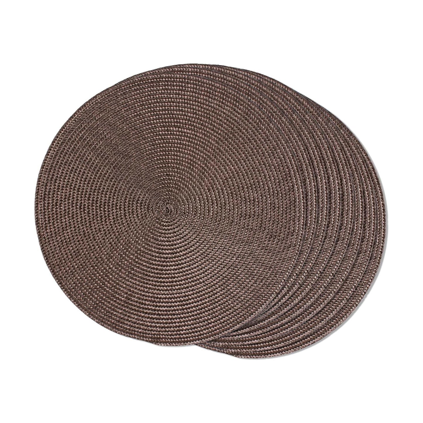 FunWheat Round Braided Placemats Set of 8 Place Mats for Dining Table Woven Washable Non-Slip Table Mats 15