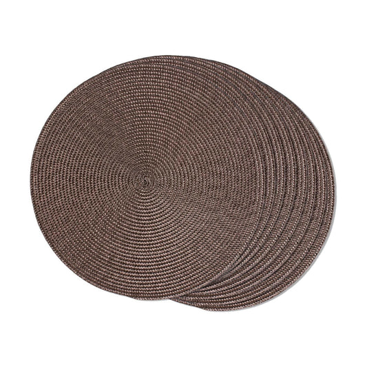 FunWheat Round Braided Placemats Set of 8 Place Mats for Dining Table Woven Washable Non-Slip Table Mats 15