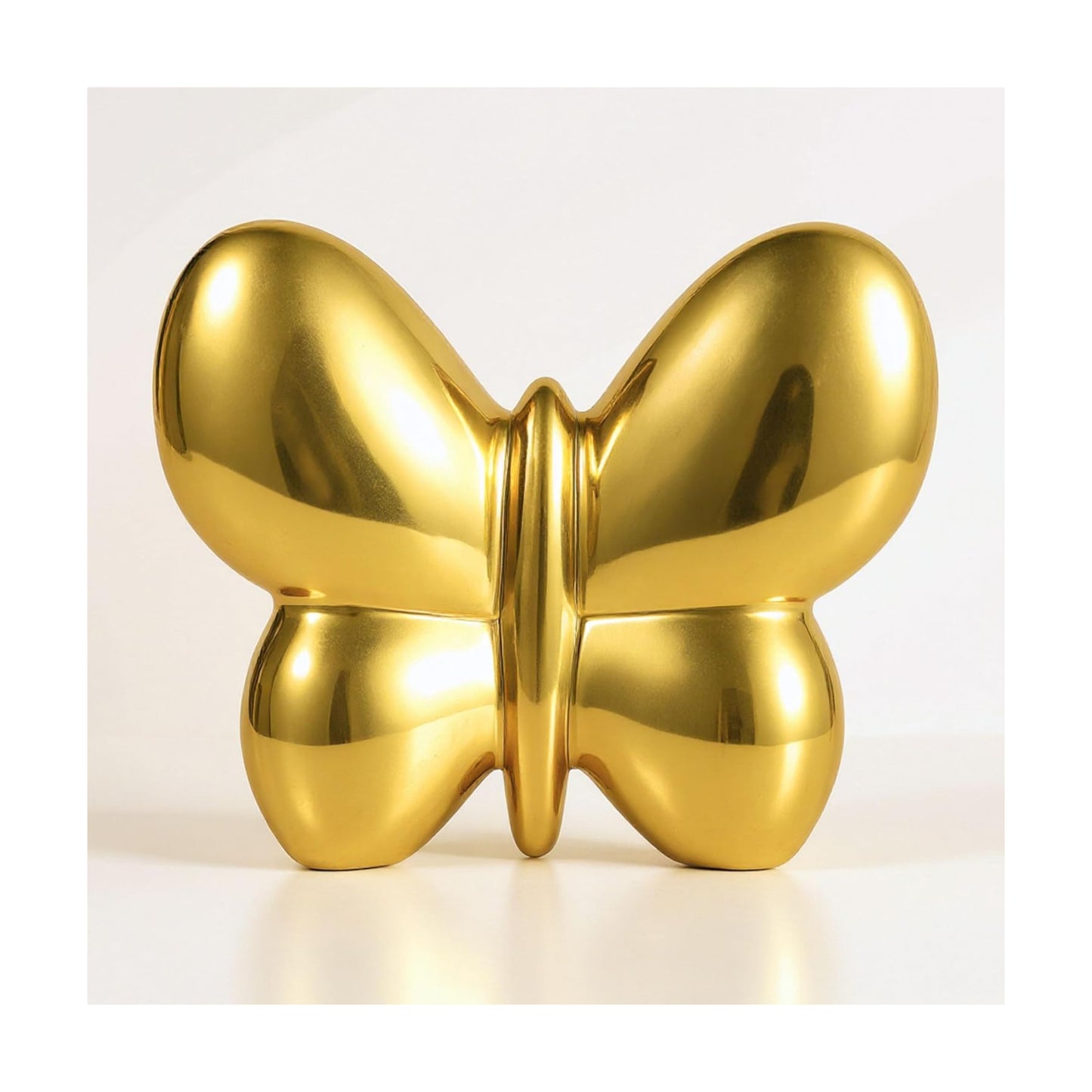 Ceramic Balloon Butterfly Sculpture / 5.0" H / Gold