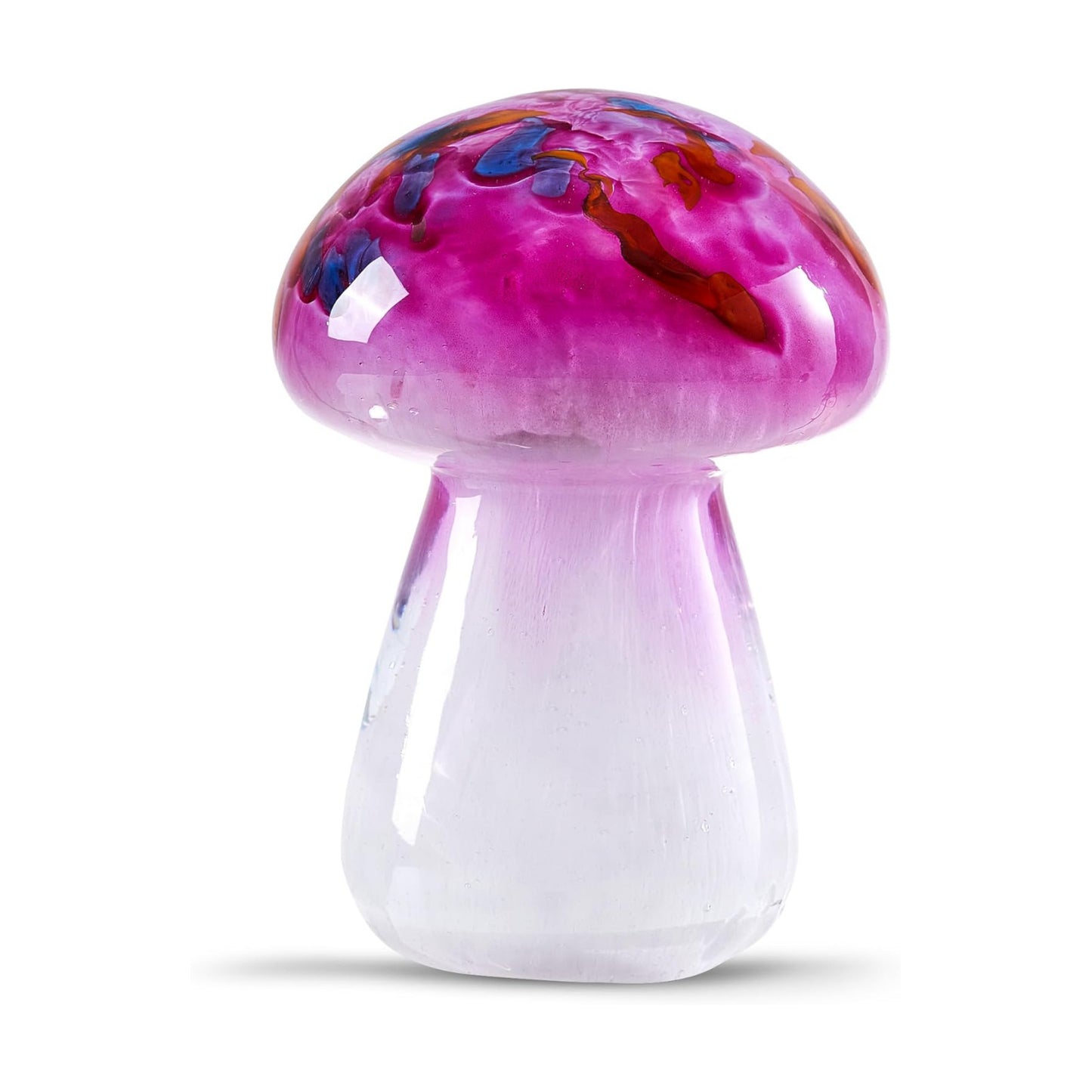 Hand Blown Glass Paperweight for Birthday Gift / Pink Mushrooms