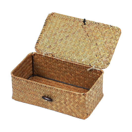 Wicker Storage Basket / Natural / 9.05 x 5.11 x 3.34