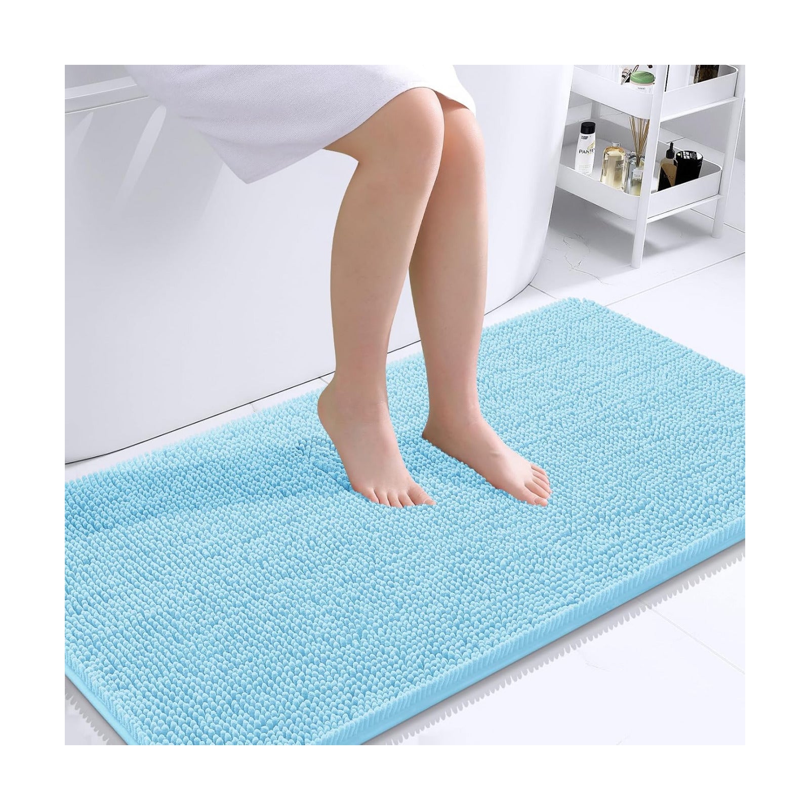 OLANLY Bathroom Runner Rugs 44x24, Extra Soft Absorbent Chenille Bath Rugs