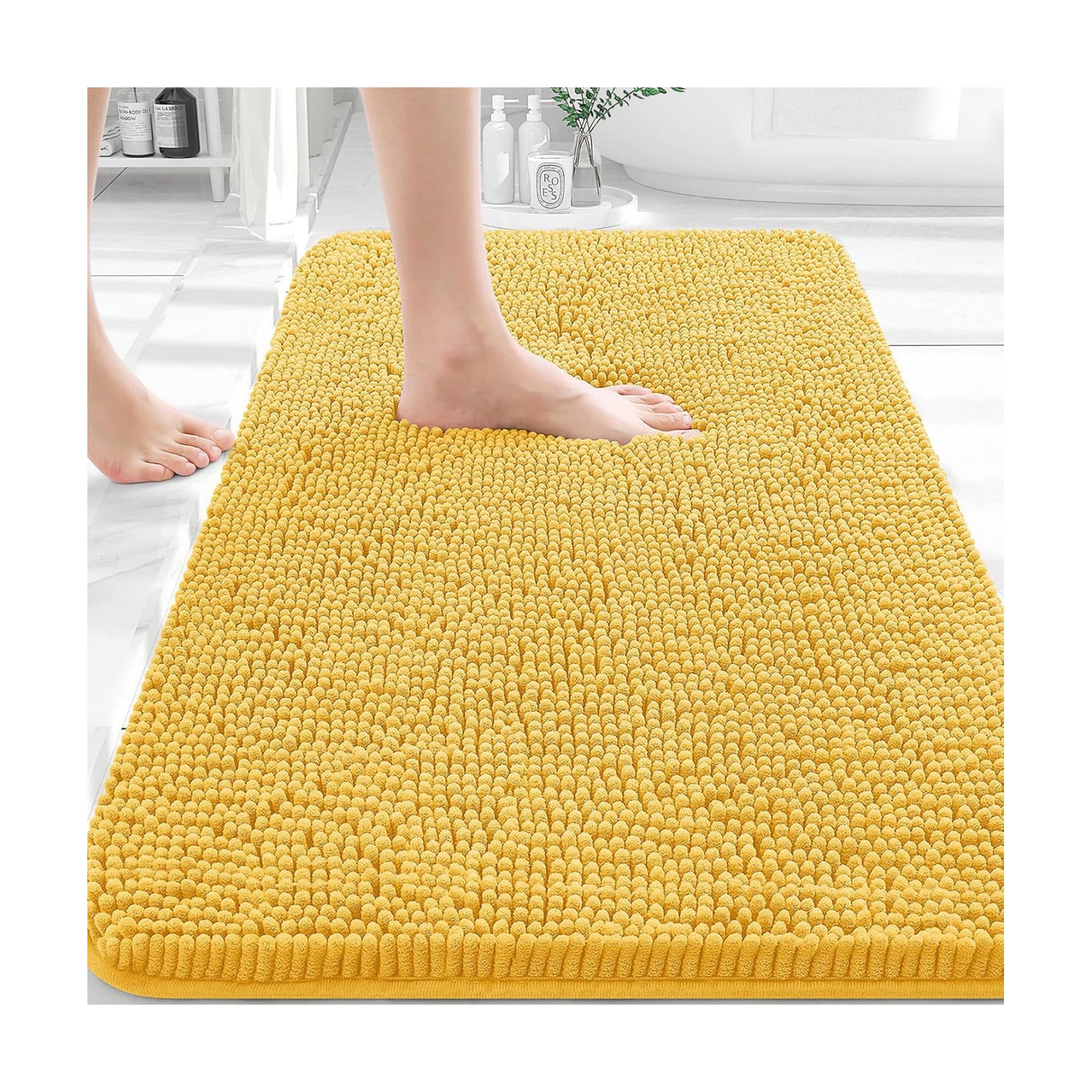 OLANLY Bathroom Rugs 36x24, Extra Soft Absorbent Chenille Bath Rugs