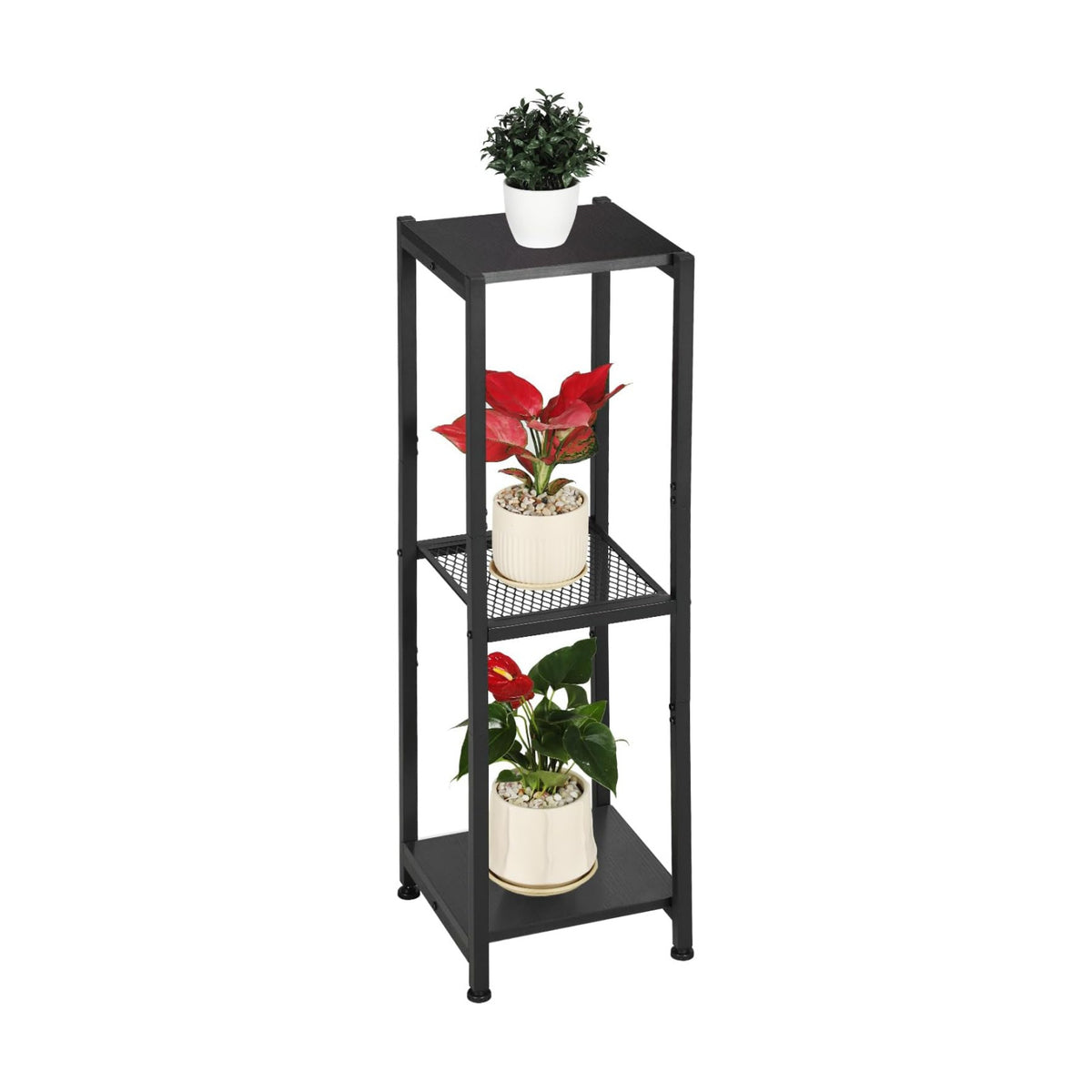 Dipion 3 Tier Pedestal Stand,40 Inch Extra Tall Plant Stand Indoor,Black | Eye-Catching,Rock-Solid Stability,Adjustable