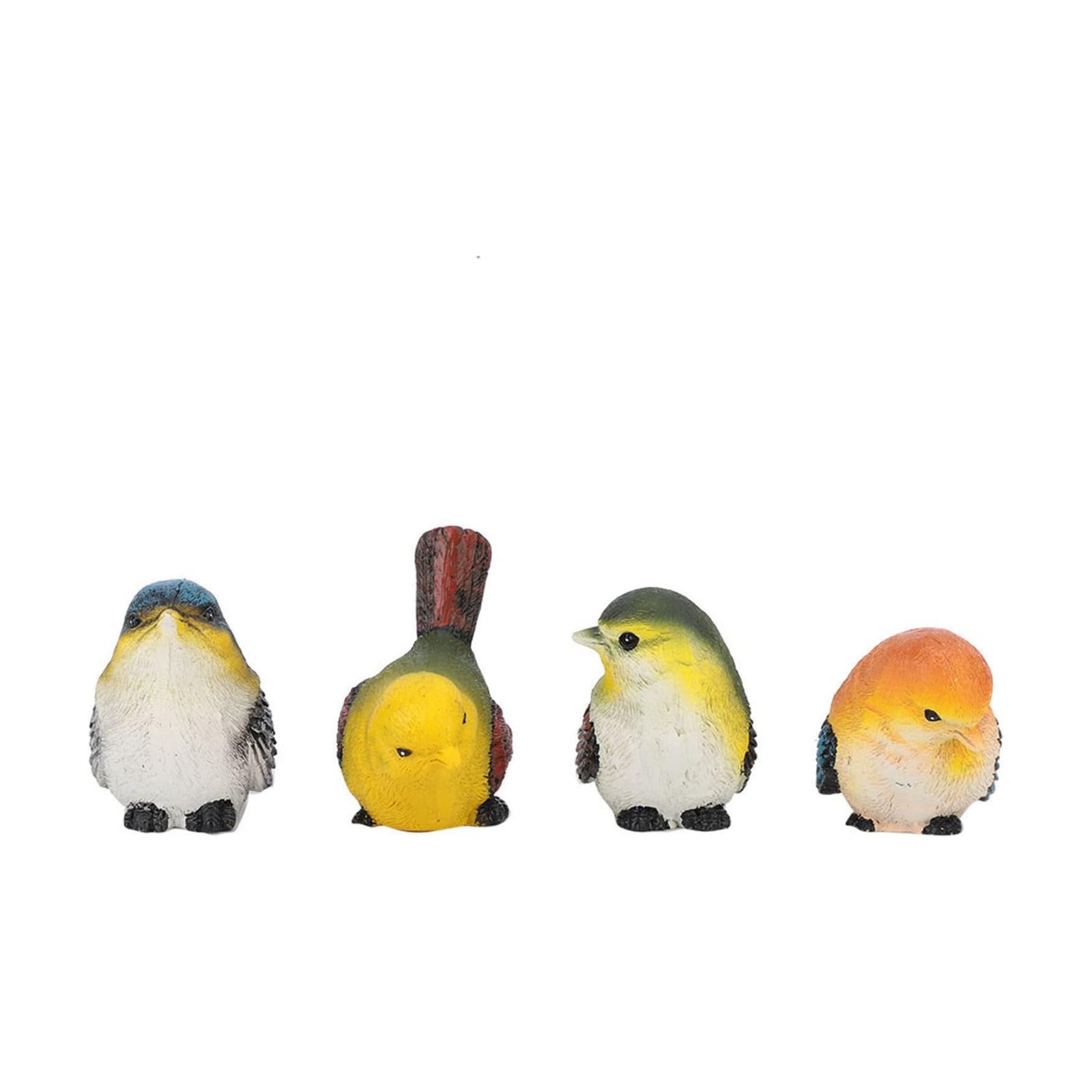 Bird Figurine / Resin Birds Statue Decorative Animal Garden Ornament / Set of 4